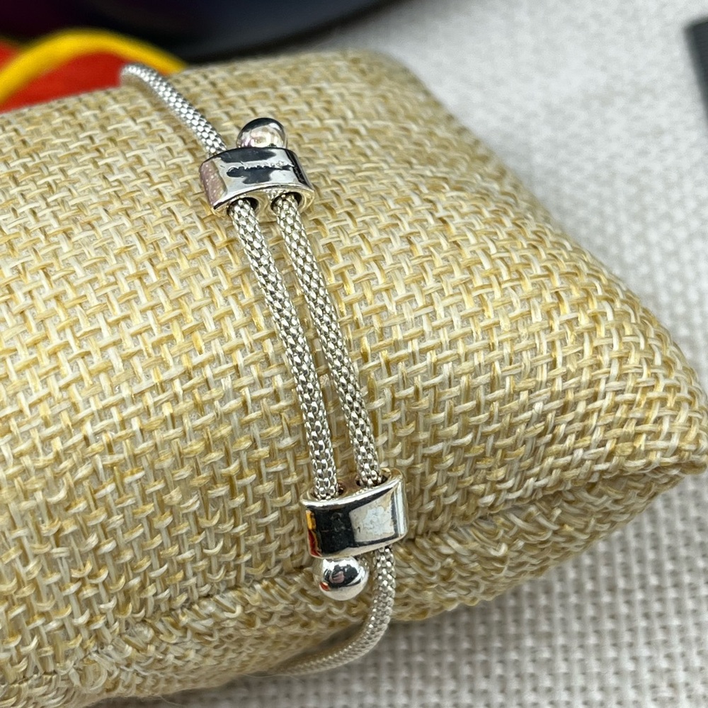 Vintage Monet Silver-Tone Mesh Bracelet - 7.25” - Picture 3 of 14